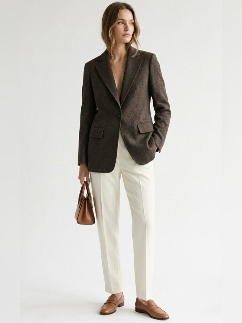 A.L.C Tailored Single Button Blazer Jacket Women's Size 10 Brown - Picture 9 of 9